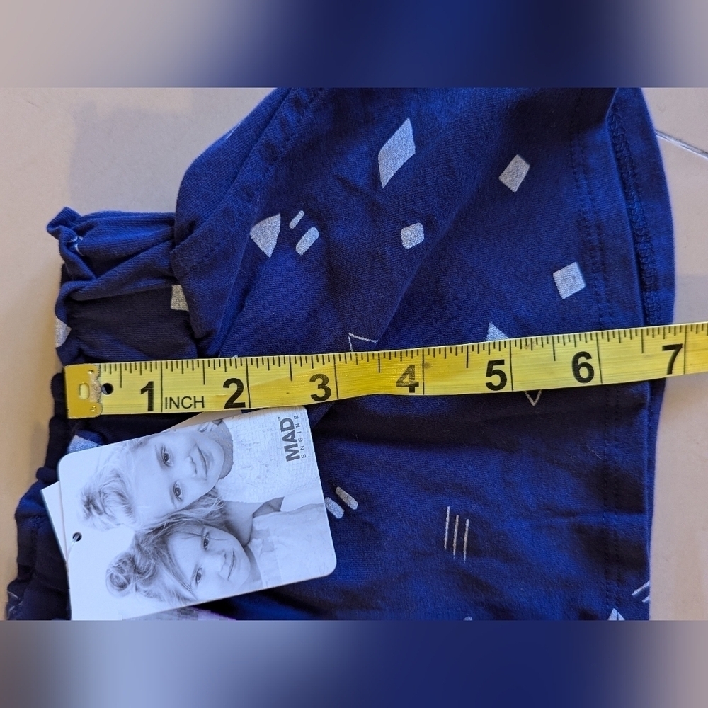 Mila & Emma 3T Habitual toddler girl Blue and White Stumpef Ruffle Shorts pocket - Picture 4 of 13